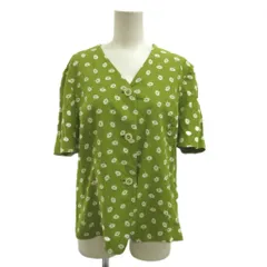 ハナエモリ HANAE MORI シャツ ブラウス 花柄 11 緑 グリーン Vネック 半袖 トップス /YU ■ECC006のサムネイル
