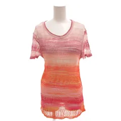 ミッソーニ MISSONI チュニック ニット カギ編み 半袖 44 ピンク /FF ■GY62のサムネイル