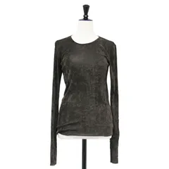 Plage プラージュ カットソー ブラウン サイズ:FREE 25秋冬 フロッキー メッシュ 長袖 カットソー Tシャツ 長袖 クルーネック シアー 日本製 トップス【レディース】【中古】のサムネイル