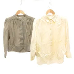 ニナリッチ NINA RICCI 2点セット シャツ ブラウス 長袖 ドット柄 シャーリング アイボリー グレー /JS ■IBO90のサムネイル