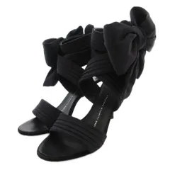 ジュゼッペザノッティデザイン GIUSEPPE ZANOTTI DESIGN サンダル ヒール サテン リボン 36 黒 ブラック /FF ■GY57のサムネイル