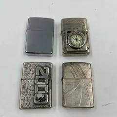 7DS019ZIPPO ジッポ オイルライター 4個まとめ 2003年記念モデルライター  シルバー 中古のサムネイル