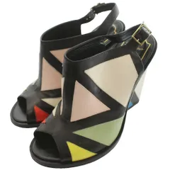 ロジェヴィヴィエ ROGER VIVIER プリズミックサンダル チャンキーヒール 34.5 マルチカラー ピンク オフホワイト /SS ■OS ■GY62のサムネイル