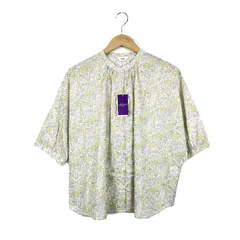 タグ付　PARKES　パークス　PH2422033　LIBERTY　リバティコレクション　ギャザースリーブ 5分袖ブラウス　半袖シャツ　Mサイズ　小花柄　ホワイト/マルチのサムネイル