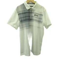 スリクソン SRIXON ポロシャツ LL 白 ホワイト 半袖 チェック柄 襟付き /MD ■GY58のサムネイル