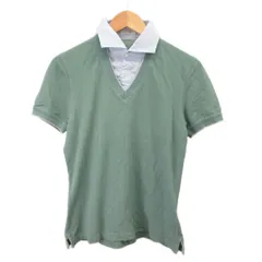 ブルネロクチネリ BRUNELLO CUCINELLI レイヤード Vネック半袖ポロシャツ XS 緑 グリーン DD92876 /RY ■GY62のサムネイル