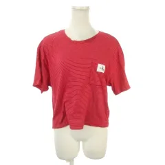 シーケーカルバンクライン ck Calvin Klein Tシャツ M 赤 レッド ボーダー柄 半袖 ラウンドネック ロゴ /MN43 ■GY99のサムネイル