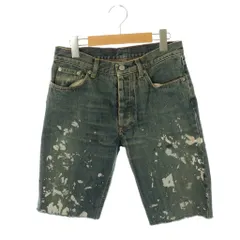 ヘルムートラング HELMUT LANG アーカイヴ 本人期 1999年 ペイントデニムパンツ ハーフパンツ ショートパンツ 28 ブルー /DF ■GY53のサムネイル