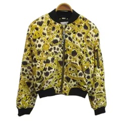 エイチ&エム H&M × モスキーノ MOSCHINO ボンバージャケット ブルゾン アウター ナイロン ヒョウ柄 レオパード チェーン ロゴ 総柄 ジップアップ S ゴールド色 茶色 ブラウン /XZ ■GY18のサムネイル
