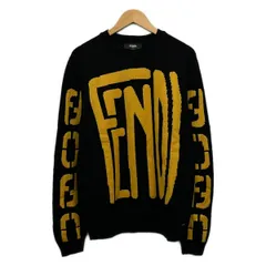 FENDI(フェンディ) 長袖セーター サイズ52 L メンズ - FZY111 ADU6 黒×ダークイエロー クルーネックのサムネイル