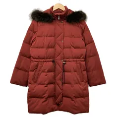Leilian(レリアン) ダウンコート サイズ9 M レディース - レッド 長袖/ジップアップ/フード着脱可/冬のサムネイル