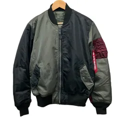 ALPHA INDUSTRIES(アルファ) ブルゾン サイズM メンズ - カーキ×黒×ボルドー 長袖/リバーシブル/ジップアップ/冬のサムネイル