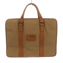 ランセル LANCEL ブリーフケース ビジネスバッグ ナイロン レザー 茶 ブラウン ベージュ /YTのサムネイル