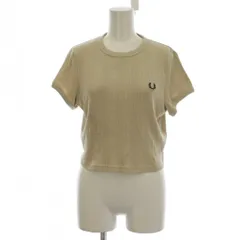 フレッドペリー FRED PERRY ニット セーター USA 6 ベージュ リブ 半袖 クルーネック /LP▲Hのサムネイル