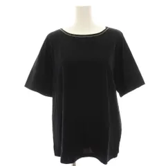 自由区 オンワード樫山 19SS タグ付き Tシャツ カットソー 半袖 ビーズライン 大きいサイズ 44 黒 ブラック KKWRKM6556 /HNのサムネイル