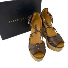 RALPH LAUREN/ラルフローレン/ウェッジリール/サンダル/厚底/クロスデザイン/箱付き/サイズ6/約23cmのサムネイル