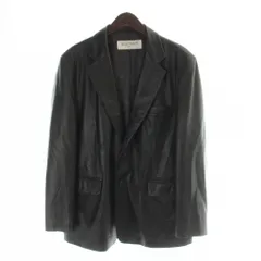 バルマン BALMAIN ブラックレザーテーラードジャケット 上着 3L 黒 ブラック シングルブレスト 長袖 羊革 6701A /AP ■GY1のサムネイル