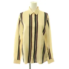 ドリスヴァンノッテン DRIES VAN NOTEN ストライプシルクシャツ ブラウス 長袖 前開き 38 イエローベージュ /NR ■OS ■SHのサムネイル