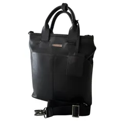 BURBERRY バーバリー 2way ショルダーバッグ トートバッグ 手持ち鞄 肩掛け 斜め掛け ロゴプレート レザー ブラックのサムネイル