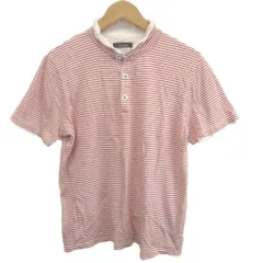 バラクータ BARACUTA ポロシャツ 42 赤 レッド 白 ホワイト ボーダー柄 バンドカラー 半袖 /NP ■GY99のサムネイル