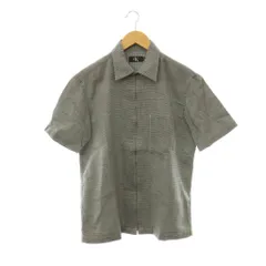 シーケーカルバンクライン ck Calvin Klein カジュアルシャツ 半袖 千鳥格子柄 ジップアップ M ブラック ホワイト /ES ■GY42のサムネイル