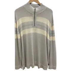 HUGO BOSS/ヒューゴボス/ボーダー柄プルオーバーニット/グレージュ×アイボリー/サイズXXXL/メンズ/FE0436のサムネイル