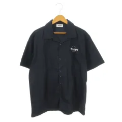 ファクトタム FACTOTUM homme シャツ 48 紺 ネイビー オープンカラー 半袖 プリント /MN41 ■GY99のサムネイル