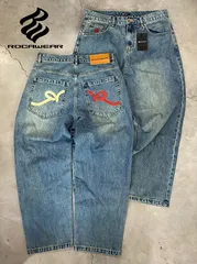 [新品] ROCAWEAR / ロカウェア BACK POKET EMBROIDERY DENIM PANTS LIGHT 　INDIGOのサムネイル