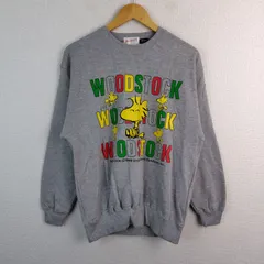 PEANUTS ピーナッツ スウェット WOODSTOCKプリント グレー MEDIUM メンズ 古着 アメカジ レトロのサムネイル