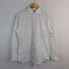 23区HOMME 23区オム 長袖シャツ 総柄ドット ホワイト 48 メンズ 古着 シンプル クラシックのサムネイル