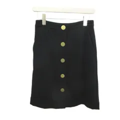 ダイアンフォンファステンバーグ DIANE von FURSTENBERG フレアスカート 4 黒 ブラック ボタンフライ ひざ丈 /RN ■GY99のサムネイル