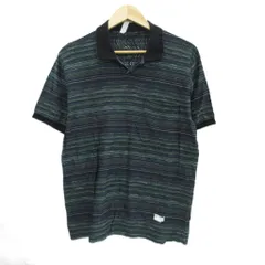ミッソーニ MISSONI ポロシャツ スキッパーカラー M マルチカラー 紫 パープル ボーダー柄 半袖 /HO38 ■GY99のサムネイル