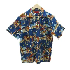 エヴィス EVISU YAMANE カジュアルシャツ 半袖 オープンカラー 総柄 38 青 ブルー /SM3 ■GY03のサムネイル