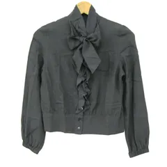 エストネーション ブラウス シャツ トップス フリル ボウタイ 長袖 レディース 36サイズ グリーン ESTNATION 【中古】のサムネイル