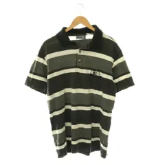 ヴェルサーチクラシック ヴェルサーチェ VERSACE CLASSIC V2 ポロシャツ 半袖 ボーダー柄 ロゴ コットン L グレー 白 ホワイト /NR ■GY11のサムネイル
