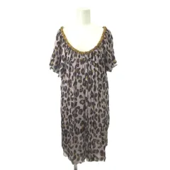 ダイアンフォンファステンバーグ DIANE von FURSTENBERG シアーチュニック シフォントップス 絹 シルク S 紫 パープル レオパード柄 Uネック 半袖 /YU ■GY99のサムネイル