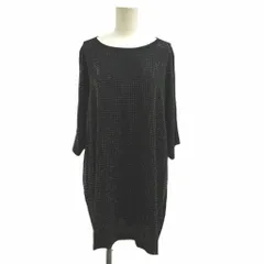 グッチ GUCCI ドルマンスリーブ クルーネック Tシャツ チュニック シルク ラインストーン 絹 シルク 黒 ブラック 七分袖 342628-XT350 /YU ■GY19のサムネイル