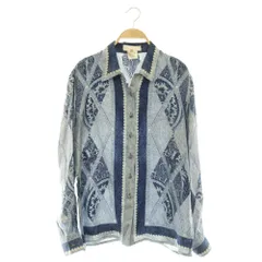 エスカーダ ESCADA BY MARGARETHA LEY シルクシャツ ブラウス 長袖 総柄 ヴィンテージ 38 ブルー /MY ■OS ■ECC007のサムネイル