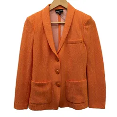 EMPORIOARMANI(エンポリオアルマーニ) ジャケット サイズ40 M レディース美品  - オレンジ×白 長袖/肩パッド/春/夏のサムネイル
