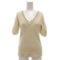 マックスマーラ ウィークエンドライン MAX MARA WEEKEND LINE 半袖ニット M ベージュ Vネック パフスリーブ ECG003 /ML ■ECG003のサムネイル