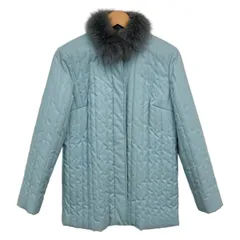 ランバンコレクション ブルゾン サイズ38 M レディース美品  - ライトブルー×グレー 長袖/フォックス/中綿/ファー取り外し可/冬のサムネイル
