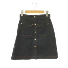カルヴェン CARVEN 台形スカート デニムスカート ミニ フロントボタン 34 ブラック /ES ■GY62のサムネイル