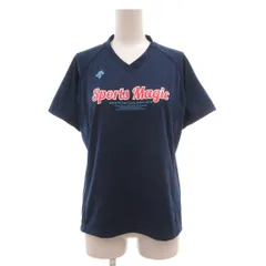 デサント DESCENTE Tシャツ M 紺 ネイビー Vネック ロゴ 半袖 /SC ■ECF005のサムネイル