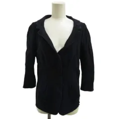 ニナリッチ NINA RICCI ジャケット 上着 ウール 42 ネイビー 紺 無地 テーラードカラー 七分袖 /PP ■ECA005のサムネイル