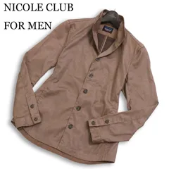 NICOLE CLUB FOR MEN ニコルクラブ フォーメン スリム イタリアンカラー 長袖 スウェード調 シャツ ジャケット Sz.46 メンズのサムネイル