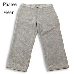 Phatee wear ファッティー 秋冬 GOOD MAN PANTS★ ヘンプ ウール ツイード ヘリンボーン アンクル パンツ Sz.M メンズのサムネイル