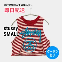 stussy ステューシー タンクトップ SMALL レッド ボーダー柄 ライン柄 カップなし レディースのサムネイル