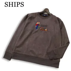 美品 25SS★ SHIPS colors シップス 秋冬★ ポリエステル フェイク スエード エンブロイダリ― 刺繍 トレーナー Sz.M メンズのサムネイル