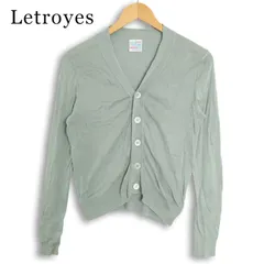 フランス製★ Letroyes ルトロワ 通年 コットン ニット カラー カーディガン Sz.1　レディース グリーン系のサムネイル