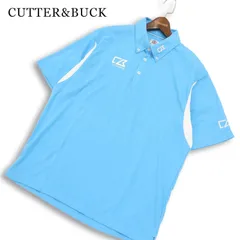 CUTTER&BUCK カッター＆バック ゴルフ 春夏★ 半袖 ロゴ刺繍 ポロシャツ 大きいサイズ Sz.LL メンズ 水色のサムネイル